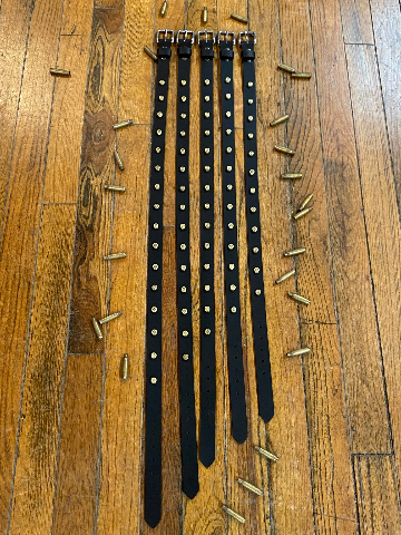 JT's Cycles Custom Genuine Once Fired Unisex Adult Black Bullet Pants Jeans Belt