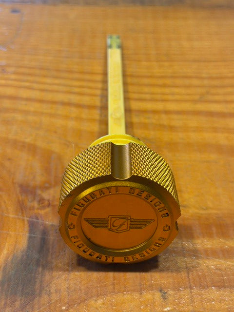 Figurati Curved Gold Magnetic Oil Dipstick fits 2017-2025 Harley Touring Trike