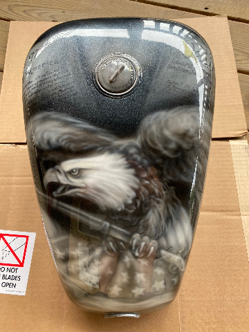 JT's Custom Painted Liberty Steel 2.9 Gal Gas Fuel Tank 95-03 Harley Sportster