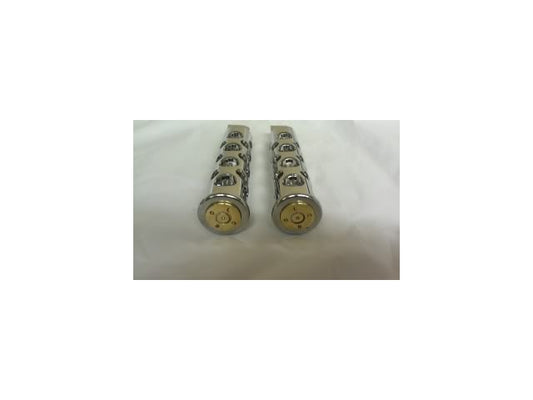 JT's Cycles .50 Caliber BMG Bullets In Chrome Footpegs fits Harley Sportster FXD