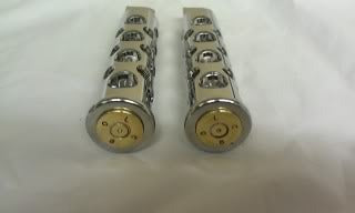 JT's Cycles .50 Caliber BMG Bullets In Chrome Footpegs fits Harley Sportster FXD