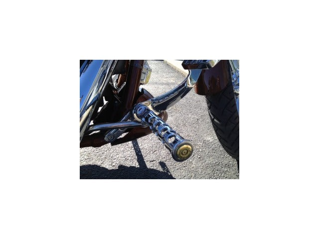 JT's Cycles .50 Caliber BMG Bullets In Chrome Footpegs fits Harley Sportster FXD