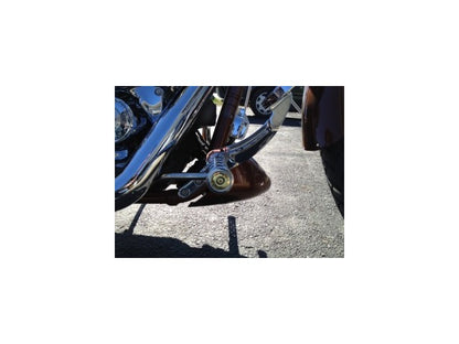 JT's Cycles .50 Caliber BMG Bullets In Chrome Footpegs fits Harley Sportster FXD