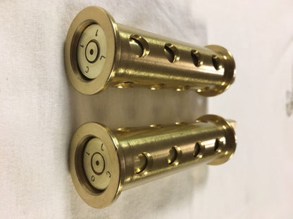 JT's Cycles Genuine .50 Caliber BMG Bullets in Brass Footpegs Harley Davidson