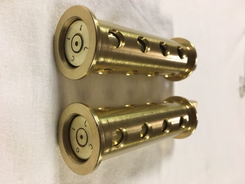 JT's Cycles Genuine .50 Caliber BMG Bullets in Brass Footpegs Harley Davidson