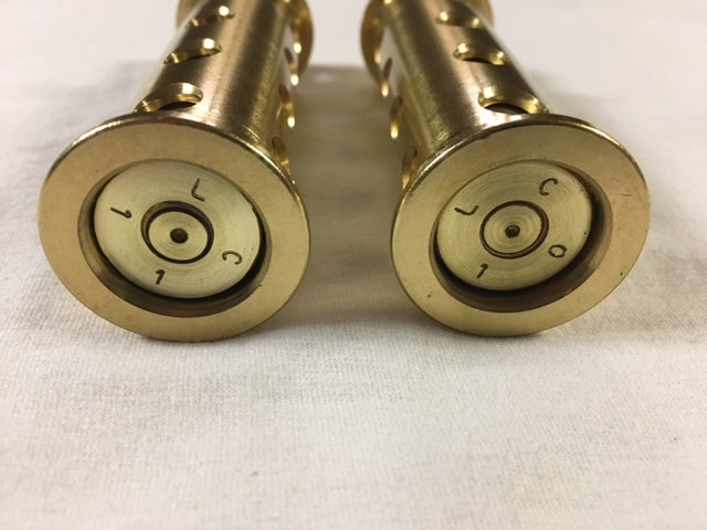 JT's Cycles Genuine .50 Caliber BMG Bullets in Brass Footpegs Harley Davidson