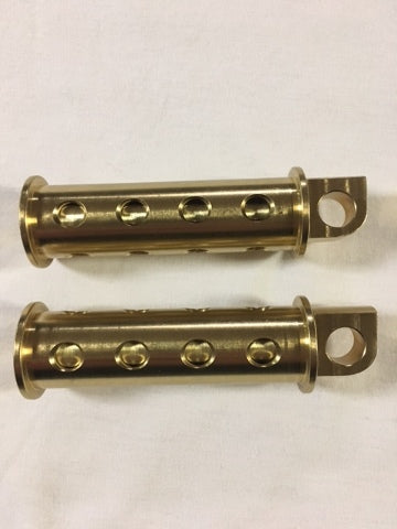JT's Cycles Genuine .50 Caliber BMG Bullets in Brass Footpegs Harley Davidson