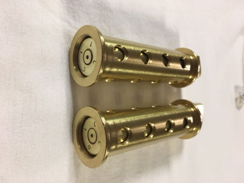 JT's Cycles Genuine .50 Caliber BMG Bullets in Brass Footpegs Harley Davidson