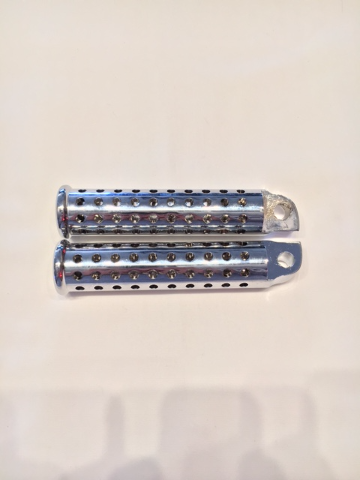 JT's Cycles Genuine .50 Caliber BMG Bullets In Chrome Silencer Footpegs Harley