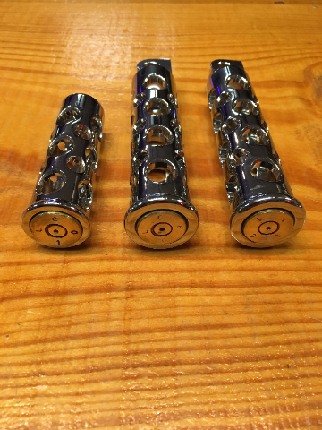 JT's Cycles .50 Caliber BMG Bullets Chrome Footpegs Foot Pegs fits Harley
