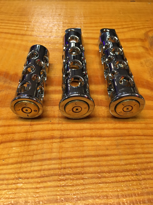 JT's Cycles .50 Caliber BMG Bullets Chrome Footpegs Foot Pegs fits Harley