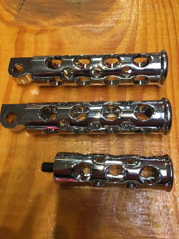 JT's Cycles .50 Caliber BMG Bullets Chrome Footpegs Foot Pegs fits Harley