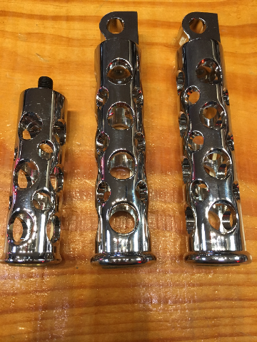 JT's Cycles .50 Caliber BMG Bullets Chrome Footpegs Foot Pegs fits Harley