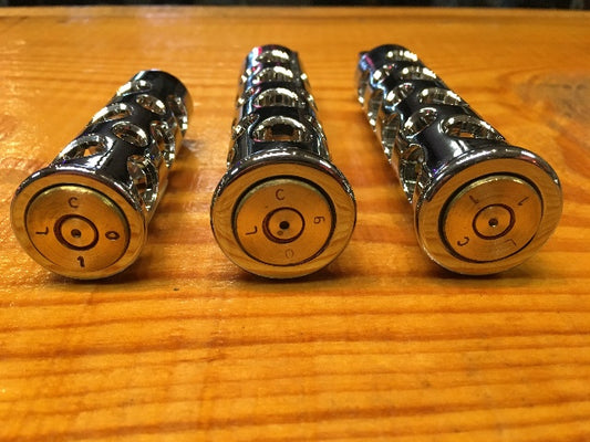 JT's Cycles .50 Caliber BMG Bullets Chrome Footpegs Foot Pegs fits Harley