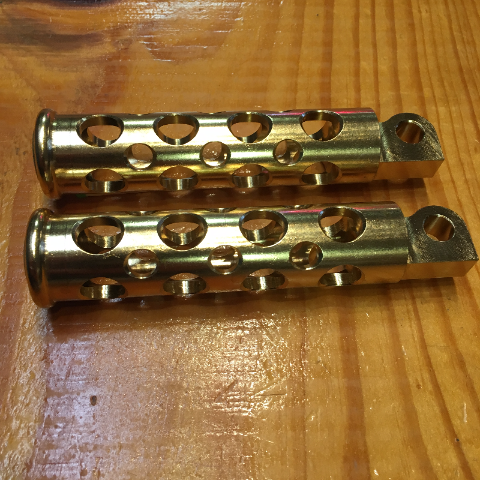 JT's Cycles .50 Caliber BMG Bullets In Brass Footpegs for Harley Sportster FXD XL