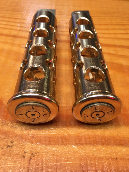 JT's Cycles .50 Caliber BMG Bullets In Brass Footpegs for Harley Sportster FXD XL