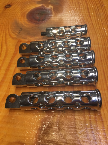 JT's Cycles Genuine .50 Caliber BMG Bullets Chrome Footpegs Kit for Harley