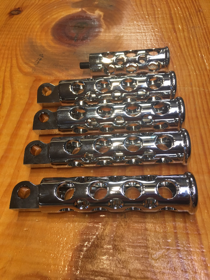 JT's Cycles Genuine .50 Caliber BMG Bullets Chrome Footpegs Kit for Harley