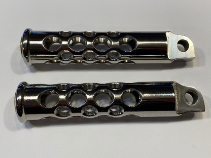JT's Cycles Stainless Steel Genuine .50 Caliber BMG Bullets Footpegs for Harley