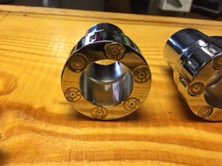 JT's Cycles Pair Exhaust  Tips Genuine .308 Caliber Bullets Harley Xl Fxd Fxr