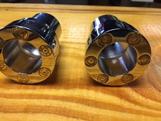 JT's Cycles Pair Exhaust  Tips Genuine .308 Caliber Bullets Harley Xl Fxd Fxr