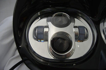 Rivco Chrome LED Dual Headlight 1998-2013 Harley Road Glide FLTR FLTRX FLTRU