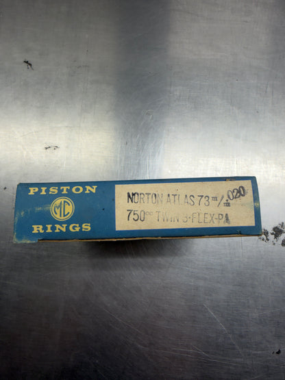 NOS MC .020 73mm Piston Rings Ring Set for Norton Atlas Commando 750 Twin