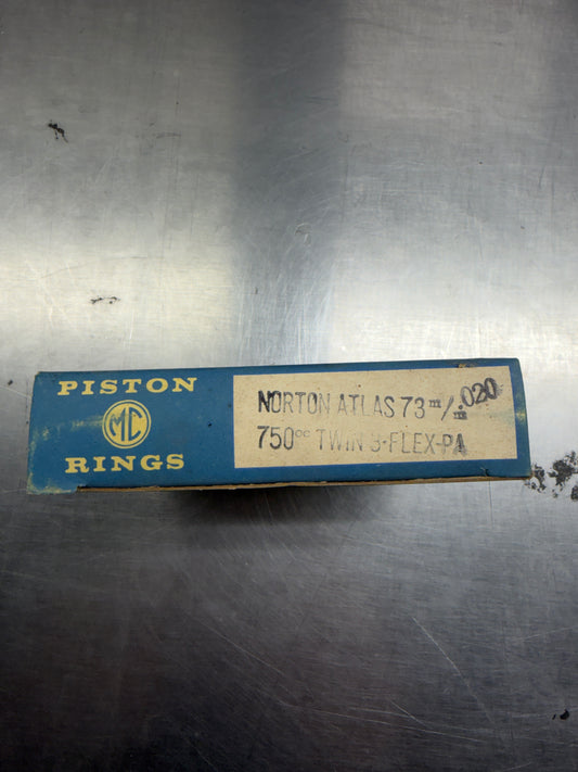 NOS MC .020 73mm Piston Rings Ring Set for Norton Atlas Commando 750 Twin