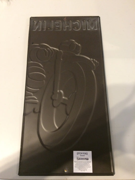 Michelin Man 15x8 Over the Road Raised Embossed Tin Motorcycle Man Cave Sign