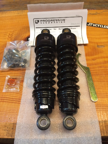 Progressive 412 Black Heavy Duty 12.5" Rear Shocks 1977-2005 Harley Touring XL