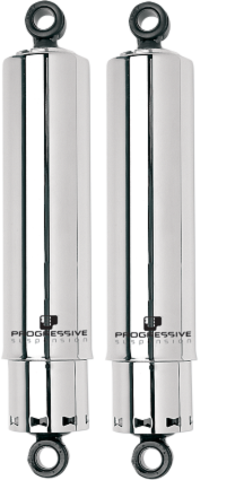 Progressive 412 Chrome 12" Heavy Duty Covered Rear Shocks for 91-17 Harley Dyna