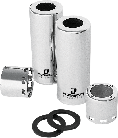 Progressive Chrome 11" Rear 412 Series Shock Covers fits 77-16 Harley FLH