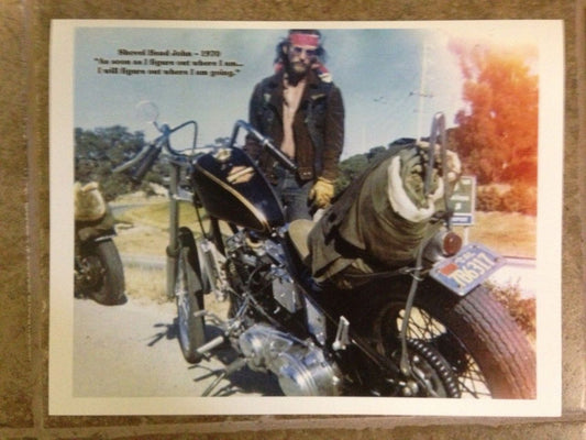 Old Skool Shovelhead John Picture Photocopy Print 1970 Harley Chopper 64 panhead