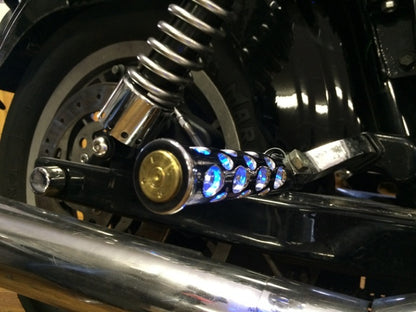 JT's Cycles Cycles LED light up .50 caliber genuine bullet for Harley footpegs