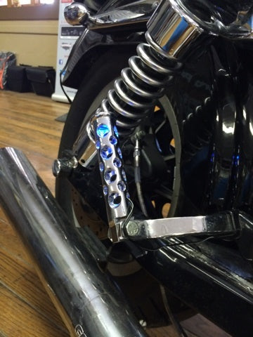 JT's Cycles Cycles LED light up .50 caliber genuine bullet for Harley footpegs