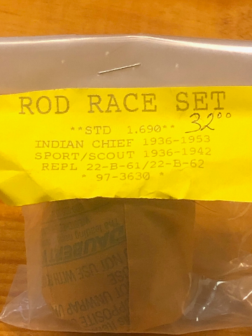 Eastern 1.690 OD Rod Race Set 36-53 Indian Chief Sport Scout 22-b-61/62