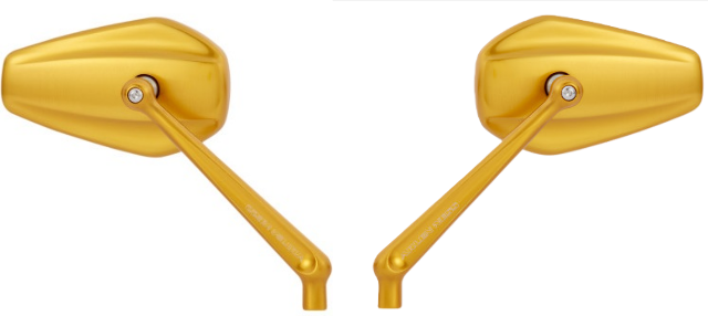 Arlen Ness Pair Gold Mini Stocker Forged Motorcycle Handlebar Mirrors for Harley