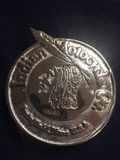 Vintage Brass Belt Buckle Rep Indian Motorcycle Co. Springfield Mass