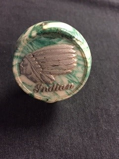 Vintage Repo Indian Motorcycle Green White Marble Hand Shift Knob Chief Scout