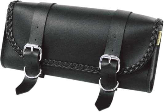 Willie & Max Black Braided Leather Universal Motorcycle Tool Bag Pouch Harley