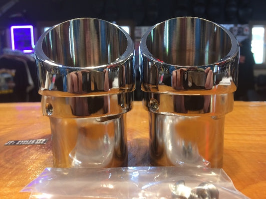 Vance & Hines Chrome Slash cut Motorcycle Exhaust End Caps fits Harley Davidson