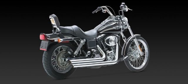 Vance & Hines Big Shots Staggered Chrome Exhaust Harley 1991-2005 Dyna FXD FXDL