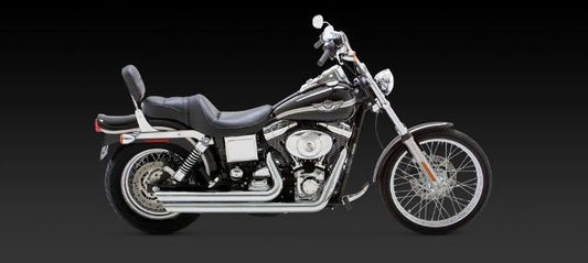 Vance & Hines Big Shots Staggered Chrome Exhaust Harley 1991-2005 Dyna FXD FXDL