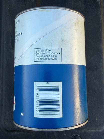 Vintage NOS Mobil Heavy Duty 10W Motor Oil Can Quart FULL