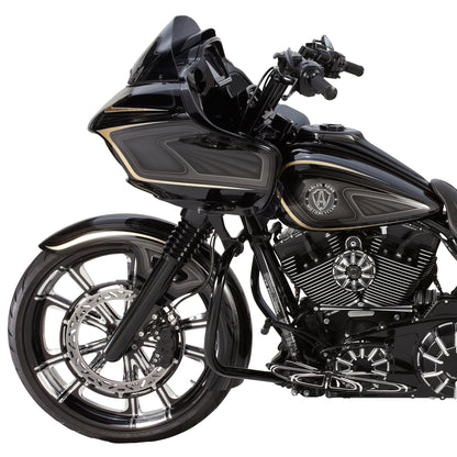 Arlen Ness Black Fork Hot Legs Deep Cut Single Disc for 2008-2013 Harley Touring