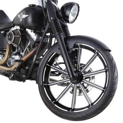 Arlen Ness Black Fork Hot Legs Deep Cut Single Disc for 2008-2013 Harley Touring